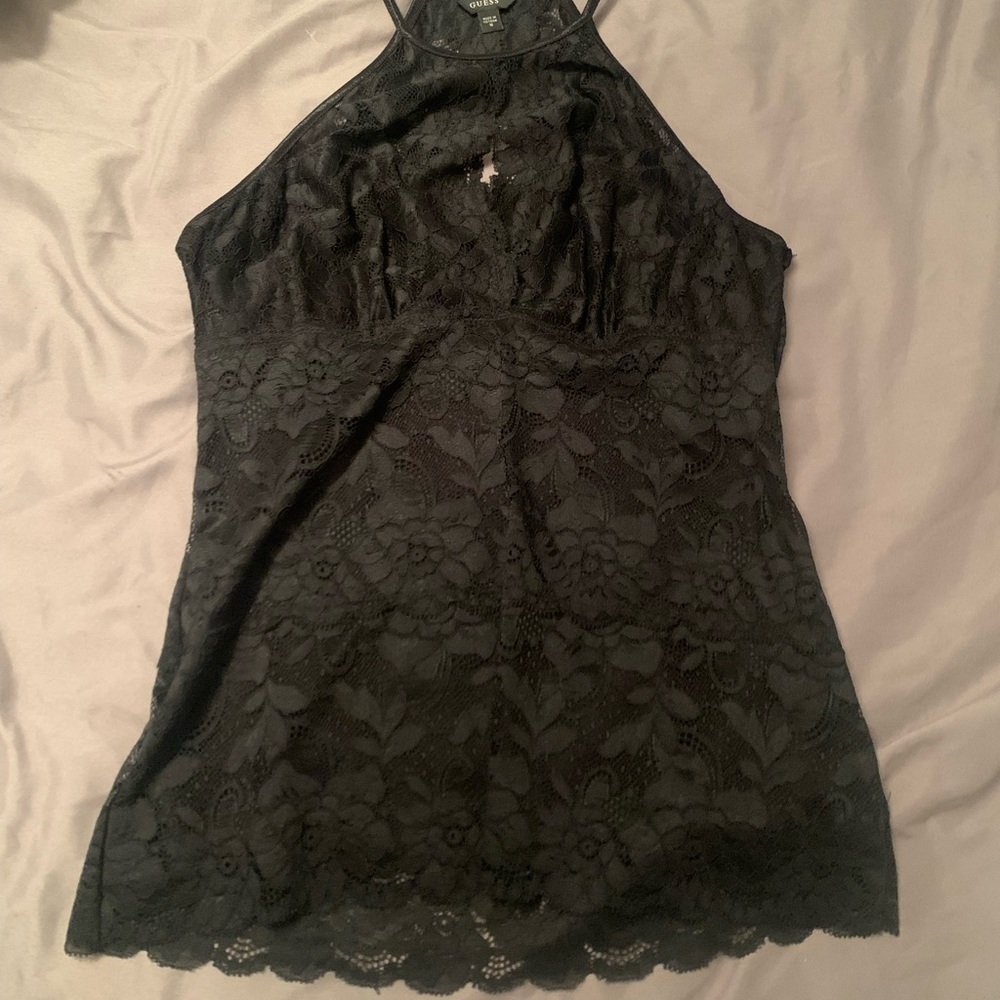 Halter neck lace top